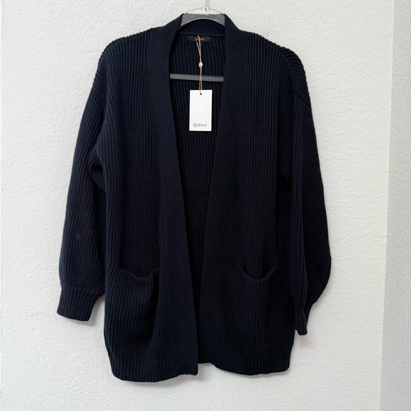 Quince Organic Cotton Oversized Cardigan Navy Size Small - Picture 2 of 6